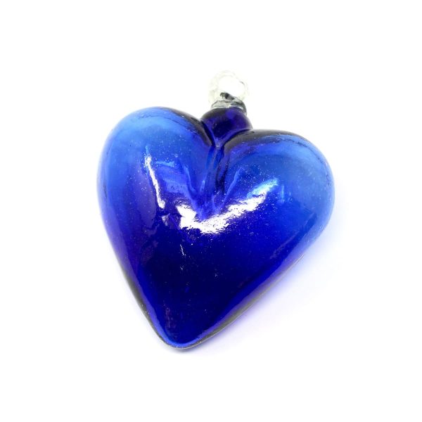 CORAZÓN VIDRIO LISO GRANDE_AZUL